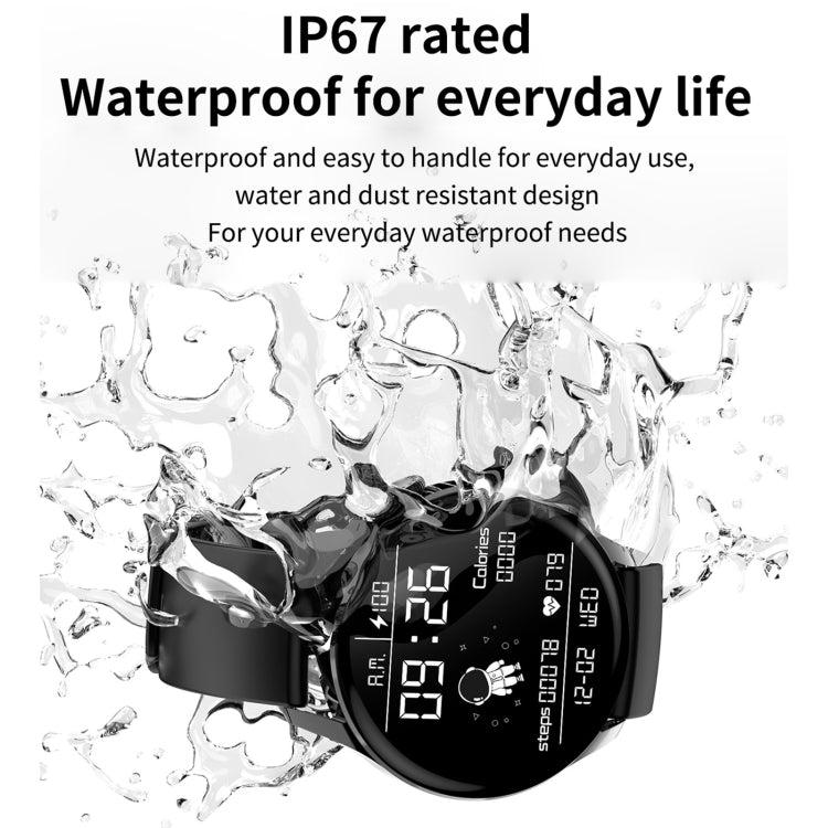 GW69 Smart Watch, Support BT Call / Heart Rate / Blood Pressure / Blood Oxygen(Black + Silicone Strap Black) - Smart Wear by buy2fix | Online Shopping UK | buy2fix