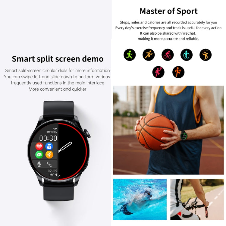 GW69 Smart Watch, Support BT Call / Heart Rate / Blood Pressure / Blood Oxygen(Sliver + Leather Strap Brown) - Smart Wear by buy2fix | Online Shopping UK | buy2fix