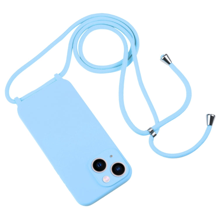 For iPhone 13 Crossbody Lanyard Liquid Silicone Case(Blue) - iPhone 13 Cases by buy2fix | Online Shopping UK | buy2fix