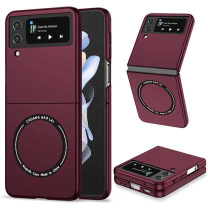 For Samsung Galaxy Z Flip4 Magsafe Magnetic Folding PC Phone Case(Wine Red) - Galaxy Z Flip4 5G Cases by buy2fix | Online Shopping UK | buy2fix