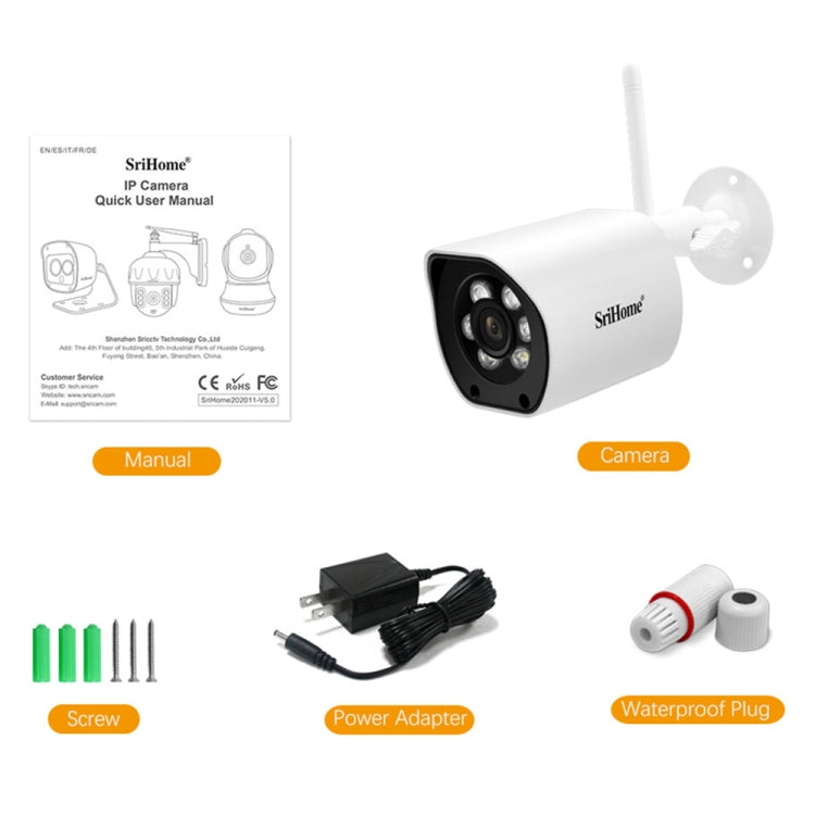 SriHome SH034C 4.0MP AI Humanoid Tracking WiFi Outdoor Surveillance Camera(UK Plug) - Bullet Camera by SriHome | Online Shopping UK | buy2fix