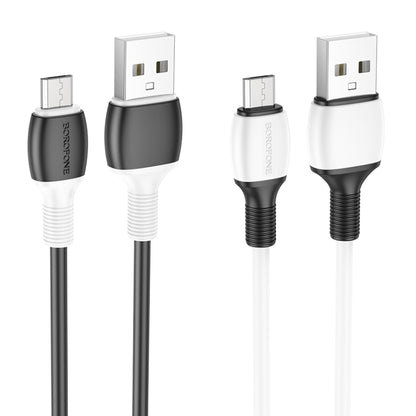 Borofone BX84 1m 2.4A USB to Micro USB Rise Charging Data Cable(White) - Micro USB Cable by Borofone | Online Shopping UK | buy2fix