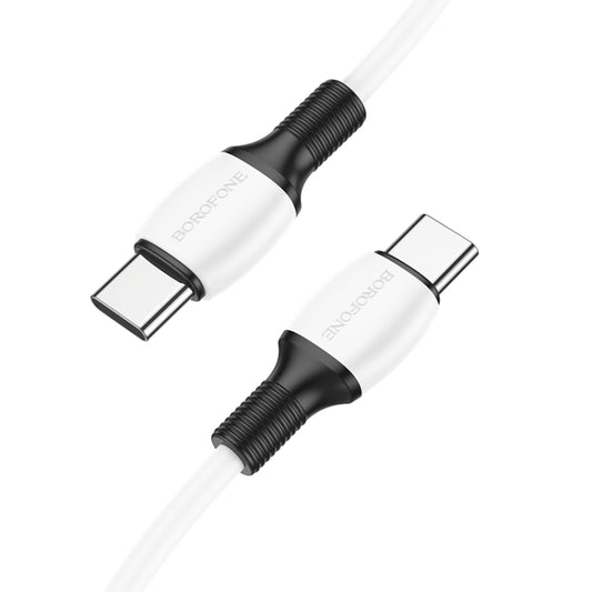 Borofone BX84 1m 60W USB-C / Type-C to Type-C Rise Charging Data Cable(White) -  by Borofone | Online Shopping UK | buy2fix