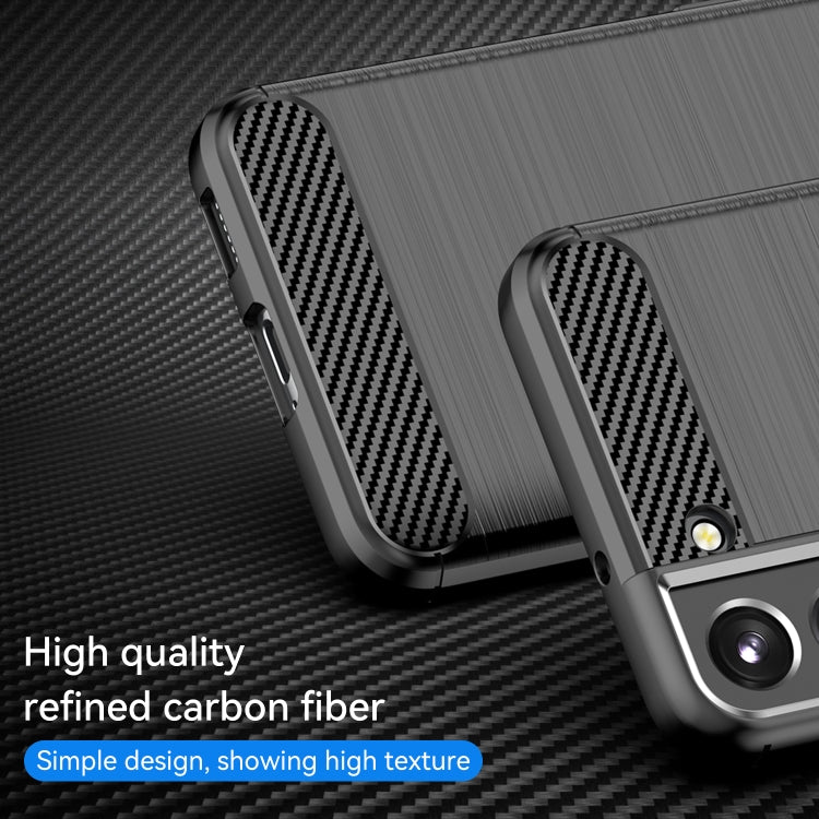 For Samsung Galaxy S23 5G Brushed Texture Carbon Fiber TPU Phone Case(Black) - Galaxy S23 5G Cases by buy2fix | Online Shopping UK | buy2fix