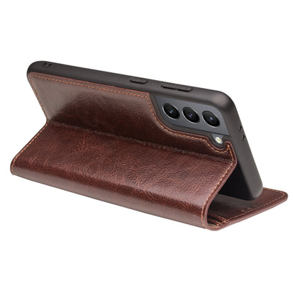 For Samsung Galaxy S21 5G QIALINO Genuine Leather Phone Case(Brown) - Galaxy S21 5G Cases by QIALINO | Online Shopping UK | buy2fix