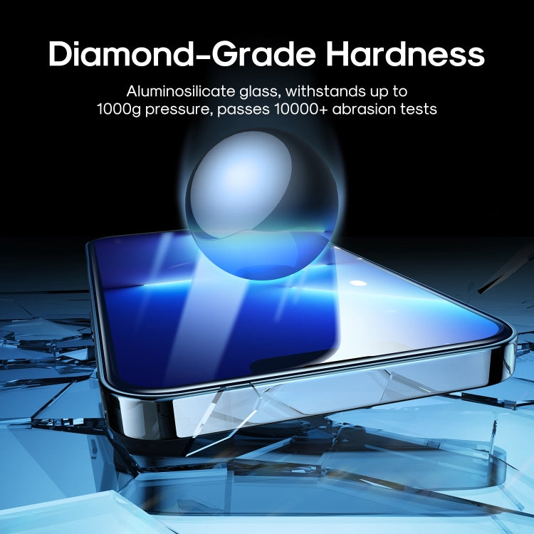 For iPhone 14 Pro JOYROOM JR-H02 2.5D Screen Printing Full Screen Black Edge Tempered Glass Film - iPhone 14 Pro Tempered Glass by JOYROOM | Online Shopping UK | buy2fix