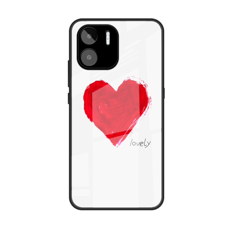 For Xiaomi Redmi A1 4G Colorful Painted Glass Phone Case(Love) - Xiaomi Cases by buy2fix | Online Shopping UK | buy2fix