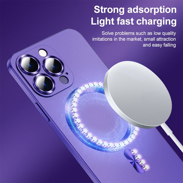 For iPhone 14 Pro Liquid Lens Protector Magsafe Phone Case(Dark Purple) - iPhone 14 Pro Cases by buy2fix | Online Shopping UK | buy2fix