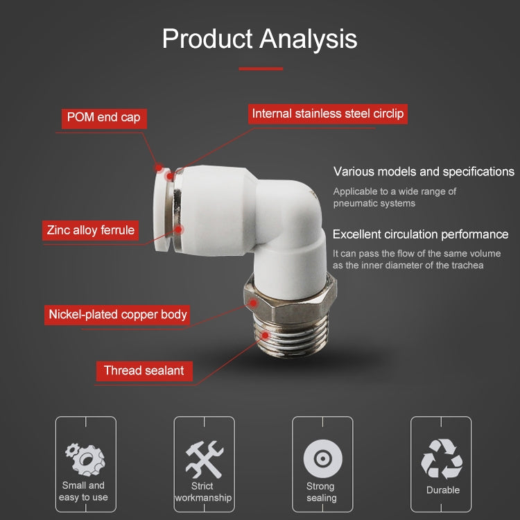 PL12-03 LAIZE PL Elbow Pneumatic Quick Fitting Connector -  by LAIZE | Online Shopping UK | buy2fix