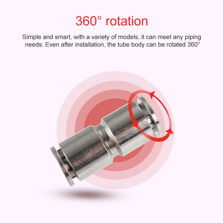 PG6-4 LAIZE Nickel Plated Copper Reducer Straight Pneumatic Quick Fitting Connector -  by LAIZE | Online Shopping UK | buy2fix