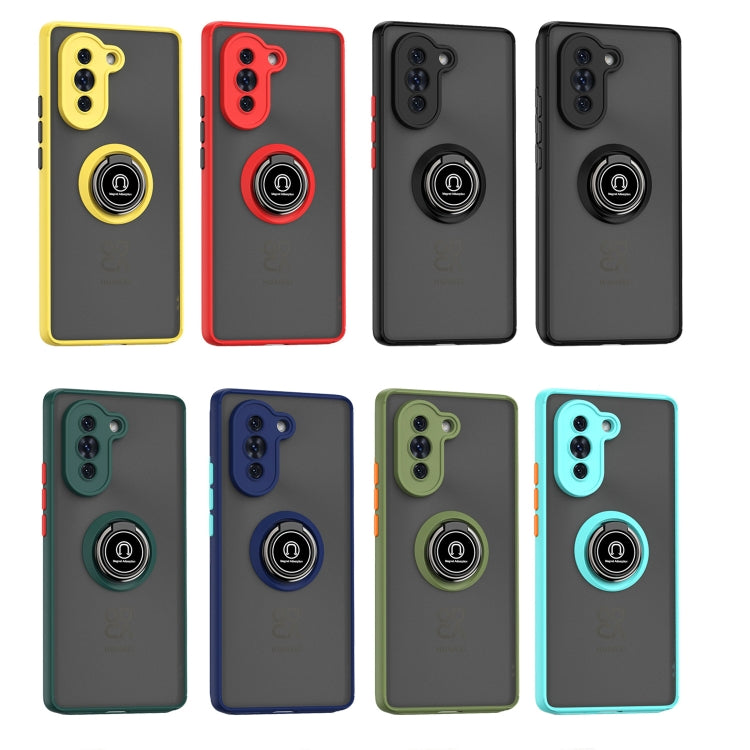 For Huawei nova 10 Q Shadow 1 Series TPU + PC Phone Case with Ring Holder(Black+Black) - Huawei Cases by buy2fix | Online Shopping UK | buy2fix