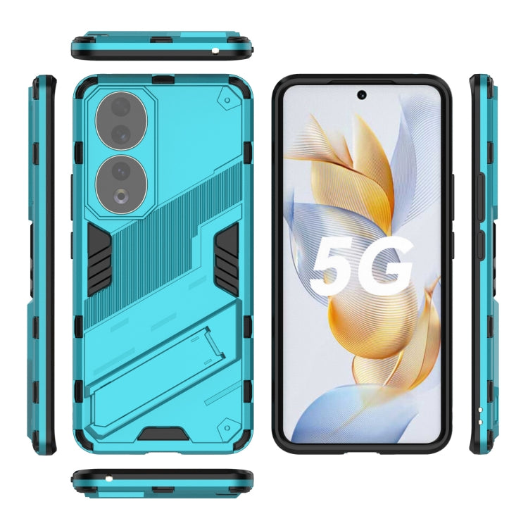 For Honor 90 Punk Armor PC + TPU Phone Case with Holder(Blue) - Honor Cases by buy2fix | Online Shopping UK | buy2fix