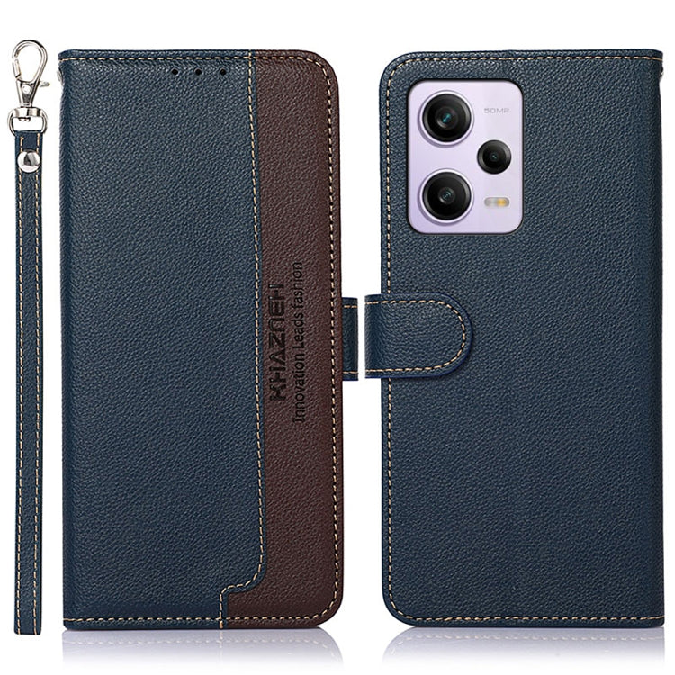 For Xiaomi Redmi Note 12 Pro+ China KHAZNEH Litchi Texture Leather RFID Phone Case(Blue) - Note 12 Pro+ Cases by buy2fix | Online Shopping UK | buy2fix