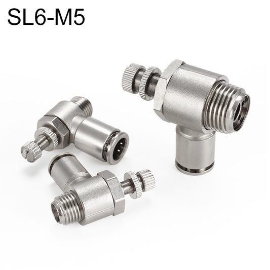 SL6-M5 LAIZE Nickel Plated Copper Male Thread Throttle Valve Pneumatic Connector -  by LAIZE | Online Shopping UK | buy2fix