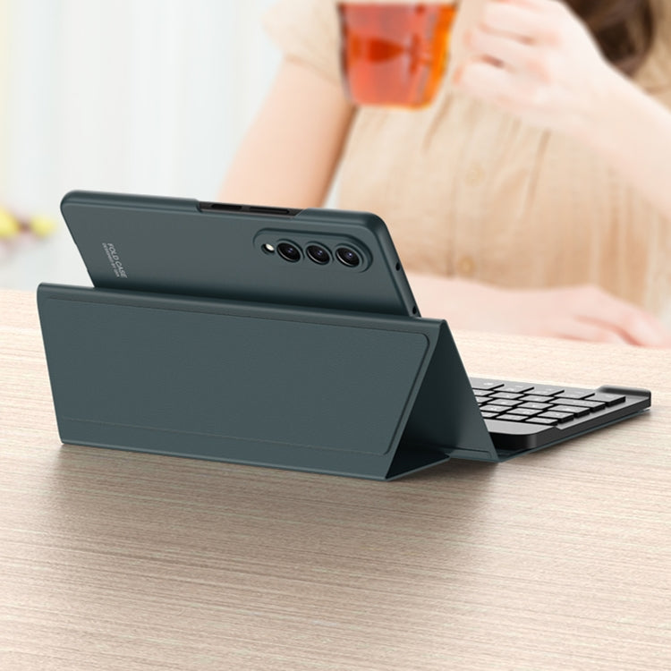 For Samsung Galaxy Z Fold3 5G GKK Magnetic Folding Bluetooth Keyboard Leather Case with Pen + Phone Case(Dark Green) - Samsung Keyboard by GKK | Online Shopping UK | buy2fix