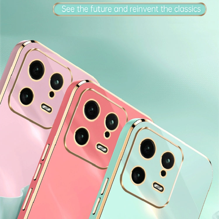 For Xiaomi 13 XINLI Straight Edge 6D Electroplate TPU Phone Case(Pink) - 13 Cases by buy2fix | Online Shopping UK | buy2fix
