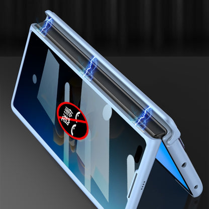 For Huawei Mate X2 GKK Peep-proof Magnetic Hinge Integrated Phone Case with Wrist Strap(Blue) - Huawei Cases by GKK | Online Shopping UK | buy2fix