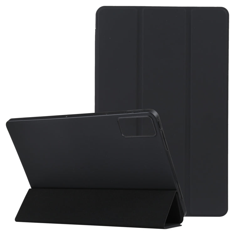 For Xiaomi Redmi Pad 10.61 2022 Three-fold Holder Flip Tablet Leather Case(Black) -  by buy2fix | Online Shopping UK | buy2fix