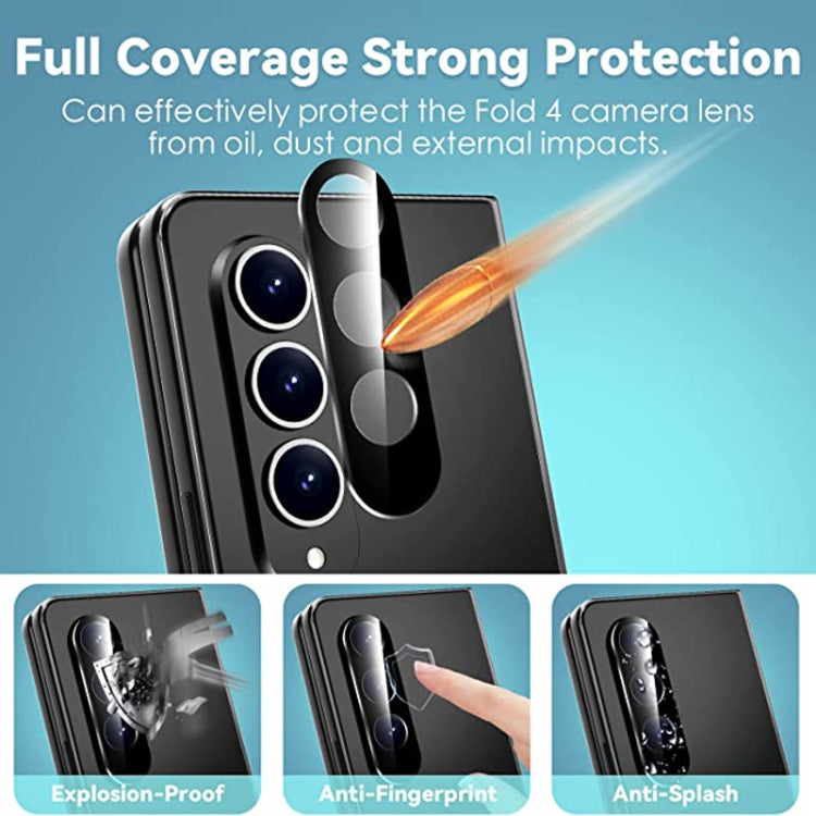 For Samsung Galaxy Z Fold4 5G / Galaxy W23 50pcs Integrated Rear Camera Lens Tempered Glass Film(Black) - Galaxy Z Fold4 5G Tempered Glass by buy2fix | Online Shopping UK | buy2fix