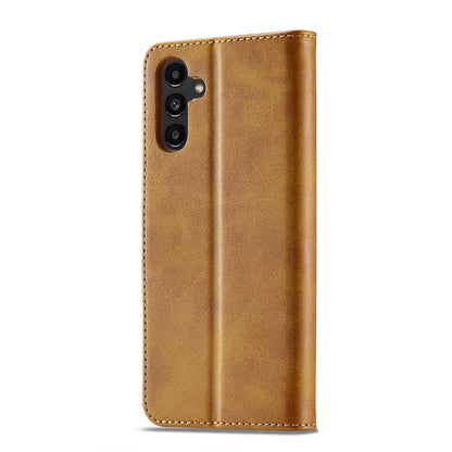 For Samsung Galaxy A34 5G LC.IMEEKE Calf Texture Leather Phone Case(Brown) - Galaxy Phone Cases by LC.IMEEKE | Online Shopping UK | buy2fix