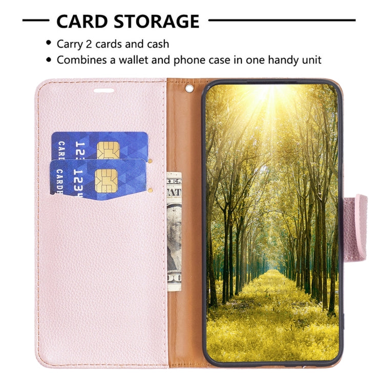 For Xiaomi Redmi 12C Litchi Texture Pure Color Leather Phone Case(Rose Gold) - Xiaomi Cases by buy2fix | Online Shopping UK | buy2fix