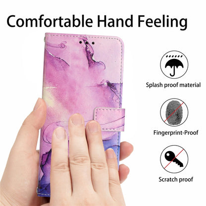 For Xiaomi Redmi Note 12 Global / Poco X5 5G Crossbody Painted Marble Pattern Leather Phone Case(Purple) - Note 12 Cases by buy2fix | Online Shopping UK | buy2fix
