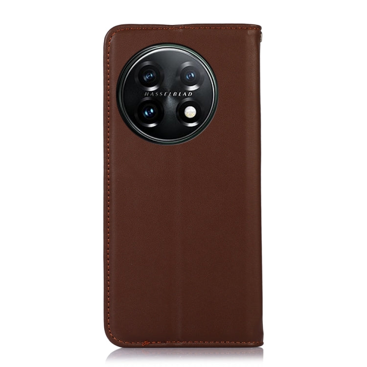 For OnePlus 11 5G KHAZNEH Nappa Top Layer Cowhide Leather Phone Case(Brown) - OnePlus Cases by buy2fix | Online Shopping UK | buy2fix