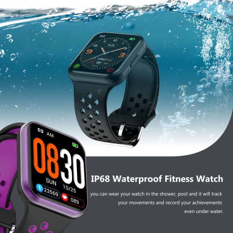 S226 1.72 inch Waterproof Smart Sports Watch Support Heart Rate Monitoring / Blood Pressure Monitoring(Black Purple) - Smart Wear by buy2fix | Online Shopping UK | buy2fix