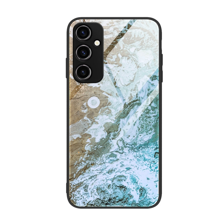 For Samsung Galaxy A54 5G Marble Pattern Glass Phone Case(Beach) - Galaxy Phone Cases by buy2fix | Online Shopping UK | buy2fix