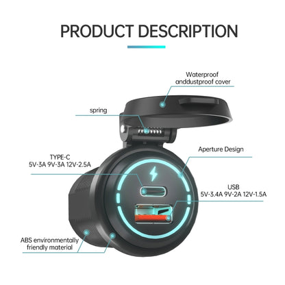 ZH-1786A1 QC3.0 USB-A + Type-C Dual Interface Car Charger - In Car by buy2fix | Online Shopping UK | buy2fix