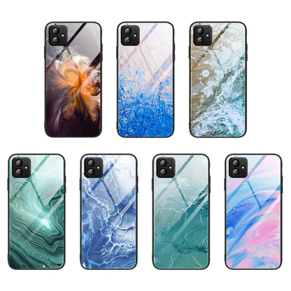 For Samsung Galaxy A04 Marble Pattern Glass Phone Case(Typhoon) - Galaxy Phone Cases by buy2fix | Online Shopping UK | buy2fix