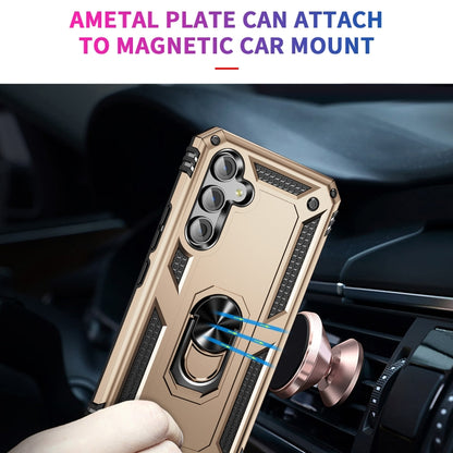 For Samsung Galaxy A54 Shockproof TPU + PC Phone Case with Holder(Gold) - Galaxy Phone Cases by buy2fix | Online Shopping UK | buy2fix