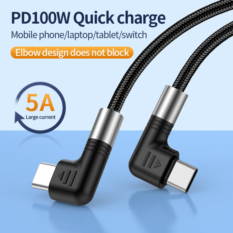 A9 100W USB-C/Type-C to USB-C/Type-C Double Elbow Data Cable, Length:3m -  by buy2fix | Online Shopping UK | buy2fix