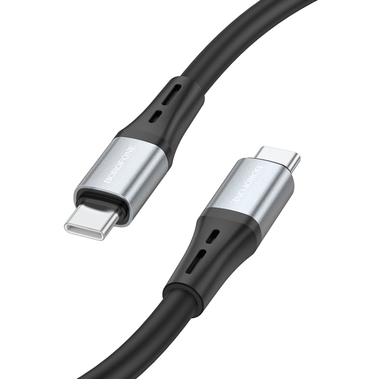 Borofone BX88 Type-C to Type-C Solid Silicone Charging Data Cable, Length:1m(Black) -  by Borofone | Online Shopping UK | buy2fix