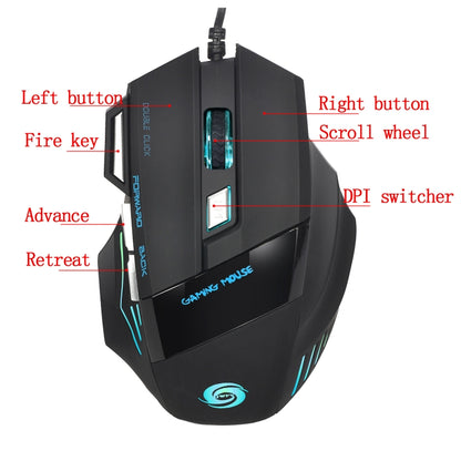 HXSJ A868 7-Keys Colorful Luminous Wired Mouse with Fire Button -  by HXSJ | Online Shopping UK | buy2fix