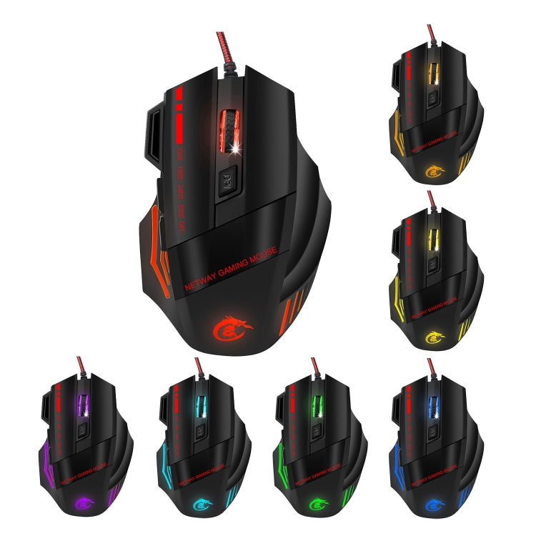 HXSJ A907 7 Keys Colorful Luminous 7D Wired Gaming Mouse(Red) -  by HXSJ | Online Shopping UK | buy2fix