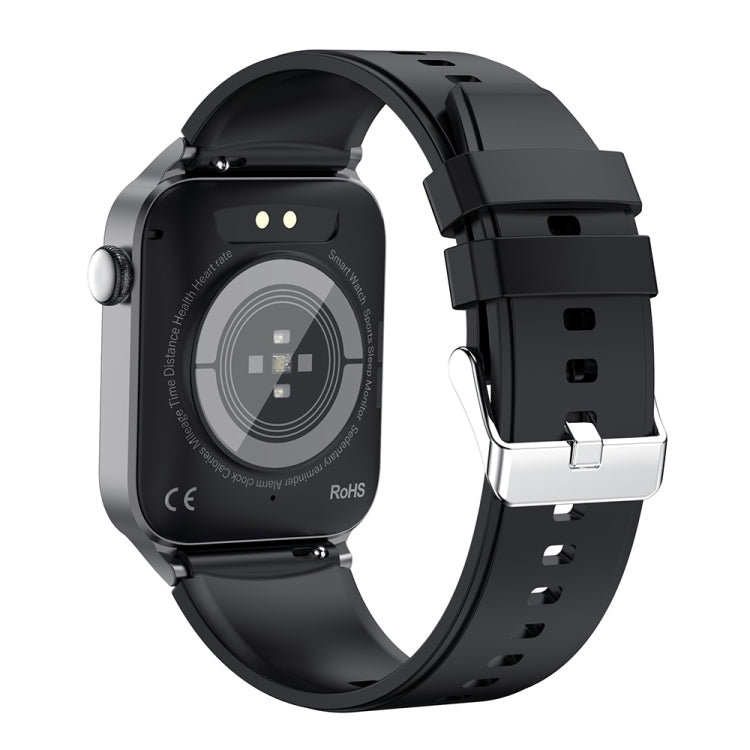 T50 1.85 inch Silicone Band IP67 Waterproof Smart Watch Supports Voice Assistant / Health Monitoring(Black) - Smart Wear by buy2fix | Online Shopping UK | buy2fix