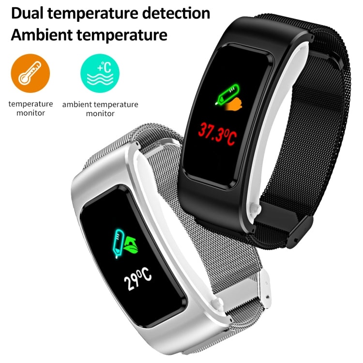 K60 1.08 inch Leather Band Earphone Detachable Life Waterproof Smart Watch Support Bluetooth Call(Black) - Smart Wear by buy2fix | Online Shopping UK | buy2fix