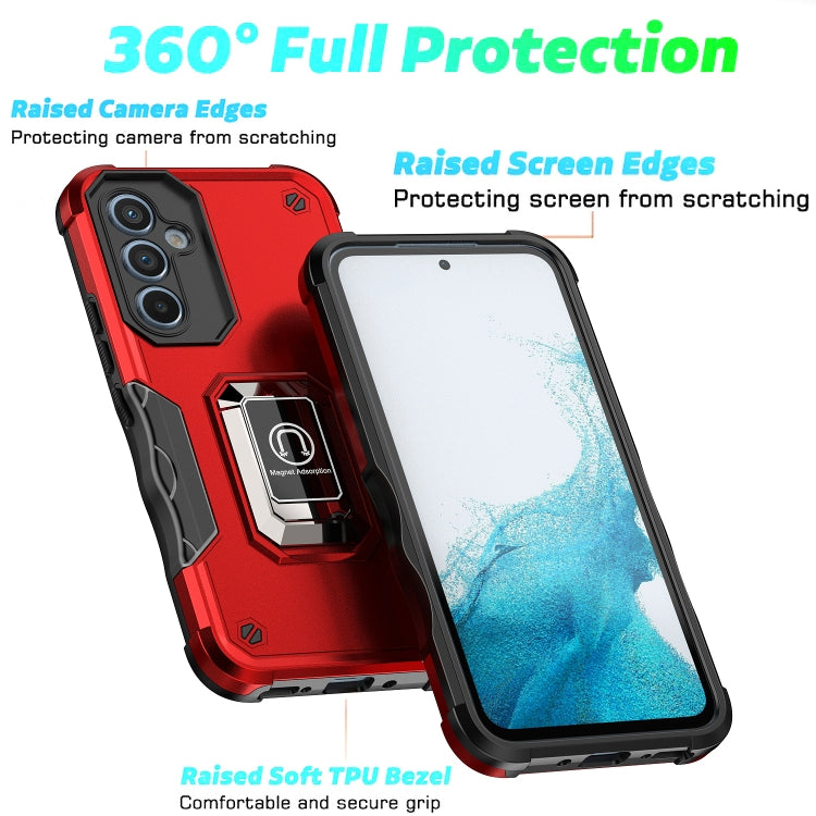 For Samsung Galaxy A54 Non-slip Shockproof Armor Phone Case with Ring Holder(Red) - Galaxy Phone Cases by buy2fix | Online Shopping UK | buy2fix