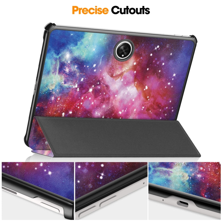 For OnePlus Pad Custer Painted 3-Fold Holder Smart Leather Tablet Case(Milky Way Nebula) - Others by buy2fix | Online Shopping UK | buy2fix