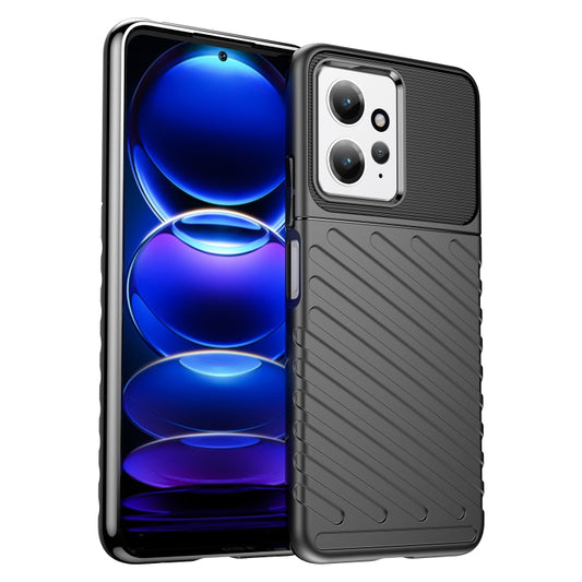 For Xiaomi Redmi Note 12 4G Global Thunderbolt Shockproof TPU Protective Soft Phone Case(Black) - Note 12 Cases by buy2fix | Online Shopping UK | buy2fix