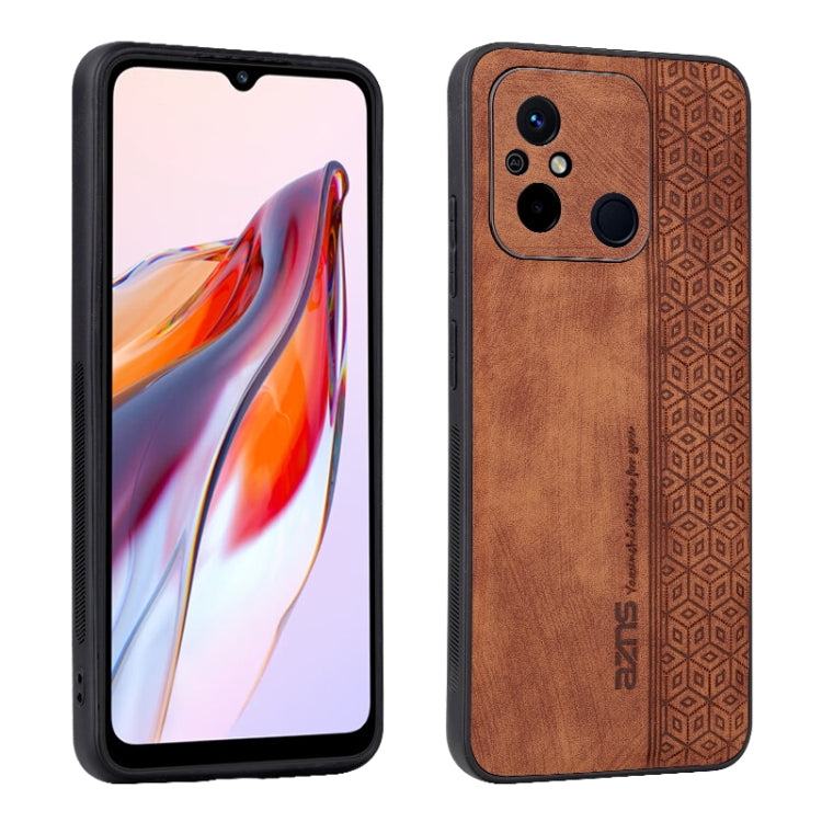 For Xiaomi Poco C55 / Redmi 12C / 11A AZNS 3D Embossed Skin Feel Phone Case(Brown) - Xiaomi Cases by AZNS | Online Shopping UK | buy2fix