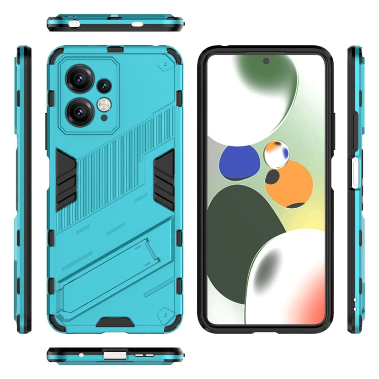 For Xiaomi Redmi Note 12 4G Global Punk Armor 2 in 1 PC + TPU Shockproof Phone Case with Holder(Blue) - Note 12 Cases by buy2fix | Online Shopping UK | buy2fix