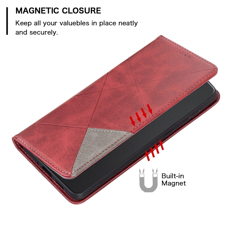 For Samsung Galaxy A24 4G Prismatic Invisible Magnetic Leather Phone Case(Red) - Galaxy Phone Cases by buy2fix | Online Shopping UK | buy2fix