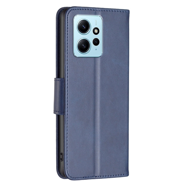 For Xiaomi Redmi Note 12 4G Global Lambskin Texture Leather Phone Case(Blue) - Note 12 Cases by buy2fix | Online Shopping UK | buy2fix