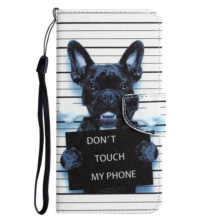 For Xiaomi Redmi 12C Colored Drawing Leather Phone Case(Black Dog) - Xiaomi Cases by buy2fix | Online Shopping UK | buy2fix