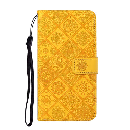 For Xiaomi Redmi 12C Ethnic Style Embossed Pattern Leather Phone Case(Yellow) - Xiaomi Cases by buy2fix | Online Shopping UK | buy2fix