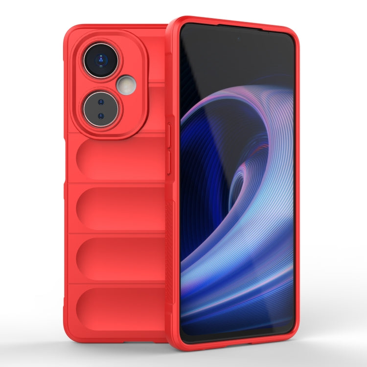 For OnePlus Nord CE 3 Magic Shield TPU + Flannel Phone Case(Red) - OnePlus Cases by buy2fix | Online Shopping UK | buy2fix