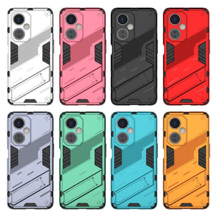 For OnePlus Nord CE 3 Punk Armor 2 in 1 PC + TPU Phone Case with Holder(Orange) - OnePlus Cases by buy2fix | Online Shopping UK | buy2fix