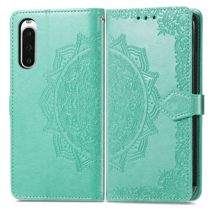 For Sony Xperia 10 IV Mandala Flower Embossed Leather Phone Case(Green) - Sony Cases by buy2fix | Online Shopping UK | buy2fix